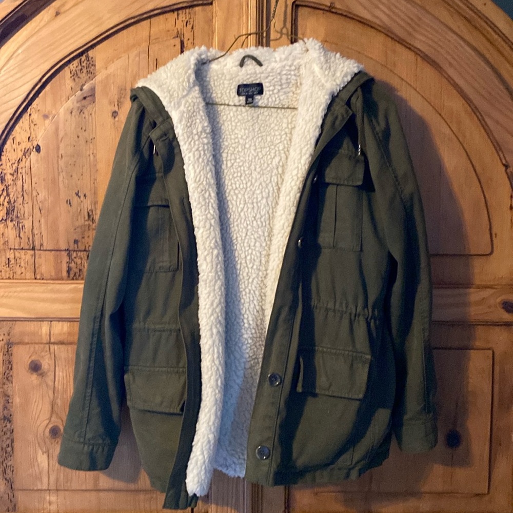 TOPSHOP Sherpa Lined coat